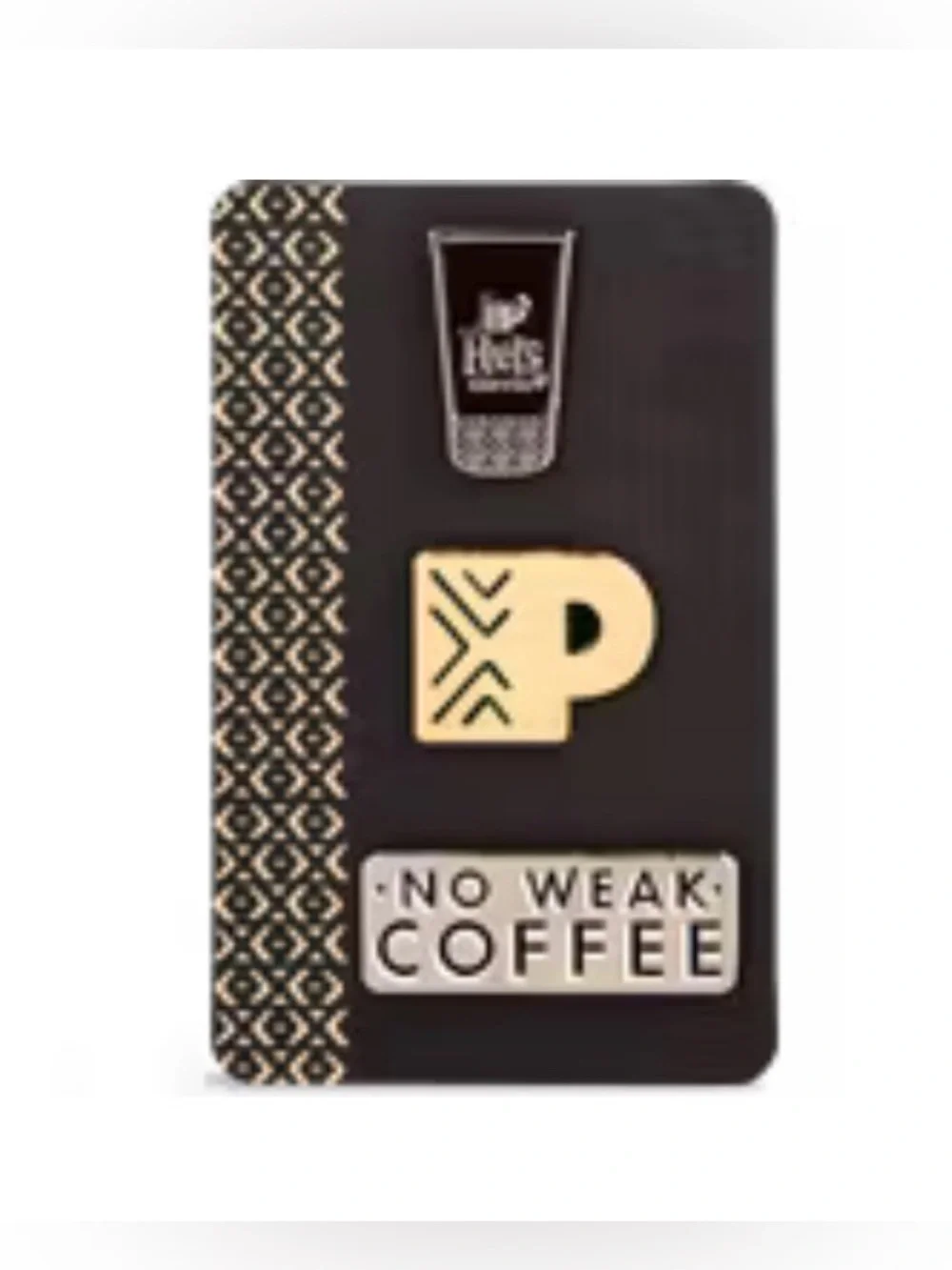 NWT Peets Coffee Enamel Pin Set “No Weak Coffee”